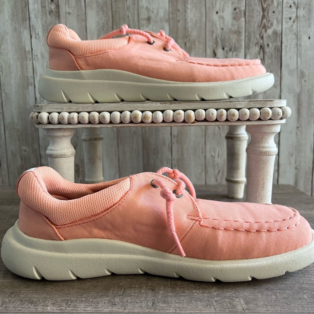 Sperry Captians Moc Seacycled Peach Coral Sneakers Womens 6.5 - Picture 2 of 6